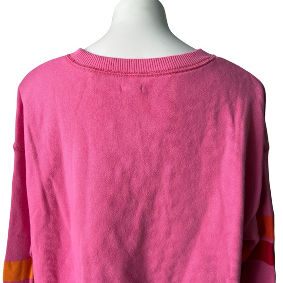 NWT, Aerie Pink Striped Cropped Terry Sweatshirt, Sz L - Picture 8 of 14
